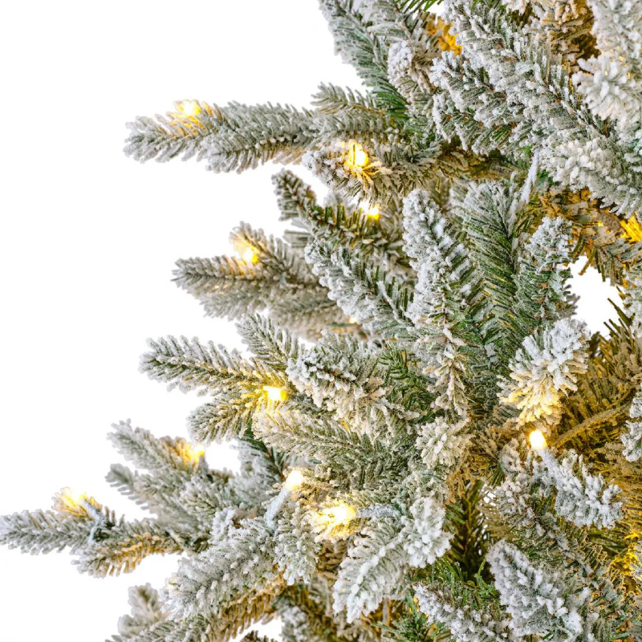 Sapin Grande Taille|Sapin Artificiel De Noël|EMINZA Sapin de Noël artificiel lumineux 560 LED (H240 cm) Allix Vert enneigé Sapin enneigé lumineux