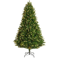Sapin Grande Taille|Sapin Artificiel De Noël|EMINZA Sapin de Noël artificiel lumineux 520 LED (H240 cm) Barrow Vert sapin Sapin vert lumineux