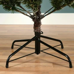 Sapin Grande Taille|Sapin Artificiel De Noël|EMINZA Sapin de Noël artificiel lumineux 430 LED (H210 cm) Allix Vert enneigé Sapin enneigé lumineux