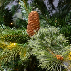 Sapin Artificiel De Noël|EMINZA Sapin de Noël artificiel lumineux (H180 cm) Washington Luxe Vert sapin Sapin vert lumineux