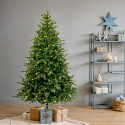 Sapin Artificiel De Noël|EMINZA Sapin de Noël artificiel lumineux 350 LED (H180 cm) Idaho Vert sapin Sapin vert lumineux
