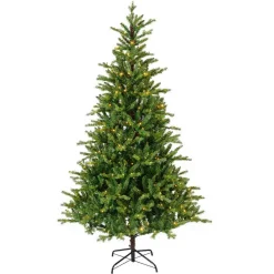 Sapin Grande Taille|Sapin Artificiel De Noël|EMINZA Sapin de Noël artificiel lumineux 430 LED (H210 cm) Allix Vert sapin Sapin vert lumineux