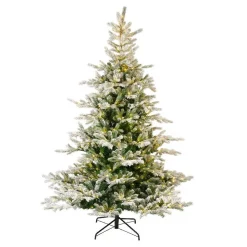 Sapin Grande Taille|Sapin Artificiel De Noël|EMINZA Sapin de Noël artificiel lumineux 700 LED (H240 cm) Glorious Vert enneigé Sapin enneigé lumineux