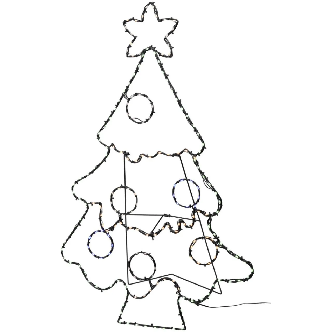 Déco Et Objet Lumineux|KOOPMAN Sapin de Noël lumineux 201 LED (H80 cm) Néon effet flash Multicolore