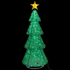 Personnage, Objet Grand Format|Déco Et Objet Lumineux|JJA Sapin de Noël lumineux 200 LED (H188 cm) Grande étoile Blanc froid Vert
