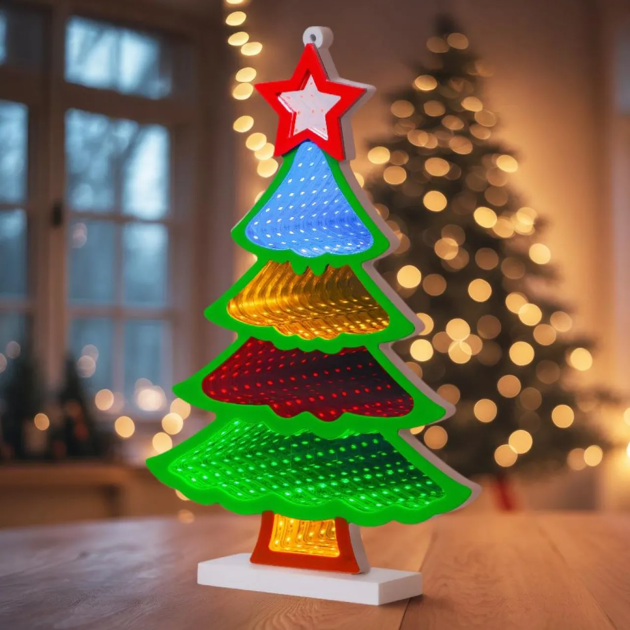 Déco Et Objet De Noël|Déco Et Objet Lumineux|KAEMINGK Sapin de Noël lumineux 180 LED (H32 cm) Infinity Multicolore