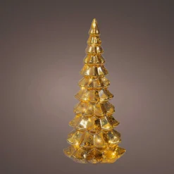 Déco Et Objet De Noël|Déco Et Objet Lumineux|KAEMINGK Sapin de Noël lumineux à piles 20 LED (H32 cm) Eternel Or