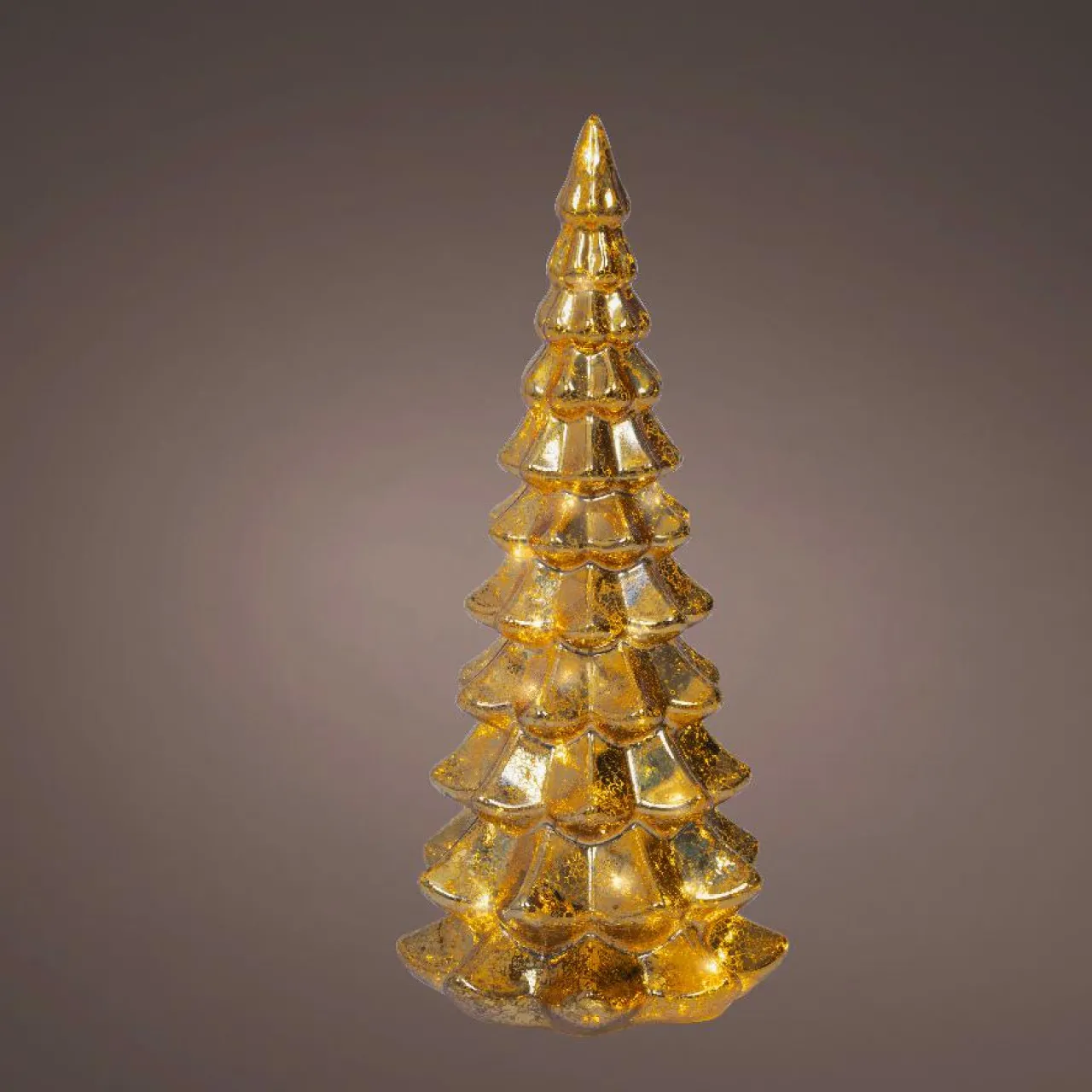 Déco Et Objet De Noël|Déco Et Objet Lumineux|KAEMINGK Sapin de Noël lumineux à piles 20 LED (H32 cm) Eternel Or