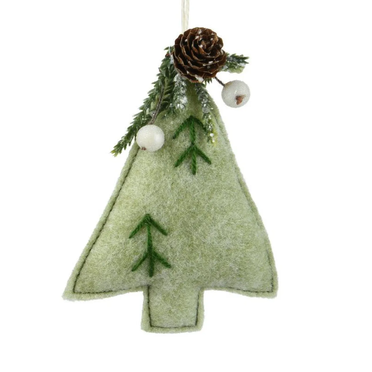 Décoration De Sapin|KAEMINGK Sapin en feutrine à suspendre (H13 cm) Alpin Menthe blanche Vert menthe