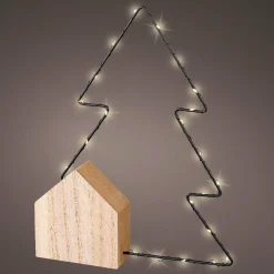 Déco Et Objet De Noël|Déco Et Objet Lumineux|KAEMINGK Sapin lumineux à piles 22 LED (H30 cm) Alpina Blanc chaud