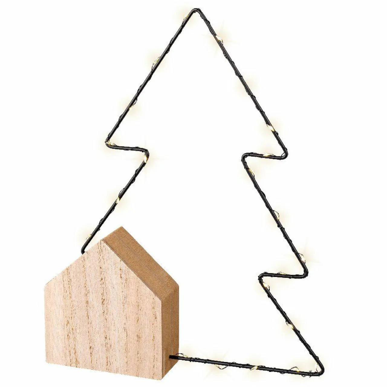 Déco Et Objet De Noël|Déco Et Objet Lumineux|KAEMINGK Sapin lumineux à piles 22 LED (H30 cm) Alpina Blanc chaud