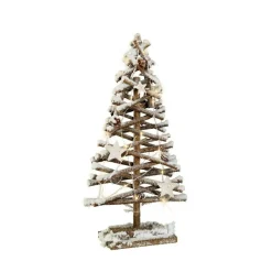 Centre De Table|Déco Et Objet De Noël|KAEMINGK Sapin lumineux à piles 20 LED (H50 cm) Laponie enneigée chaud Blanc