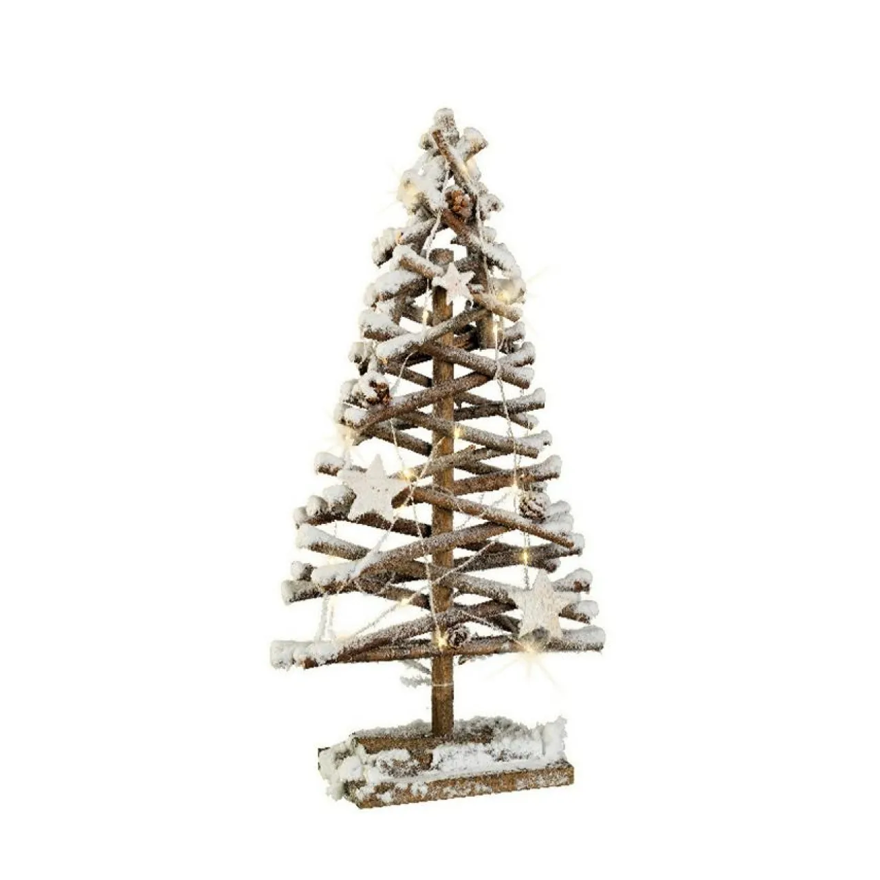 Centre De Table|Déco Et Objet De Noël|KAEMINGK Sapin lumineux à piles 20 LED (H50 cm) Laponie enneigée chaud Blanc