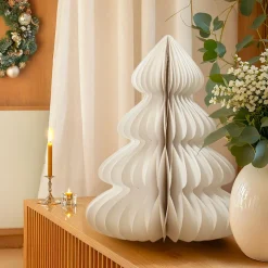 Déco Et Objet De Noël|KAEMINGK Sapin papier à poser (H60 cm) Fermeture Magnétique Blanc
