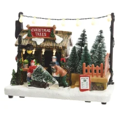 Village De Noël Lumineux|KAEMINGK Scène de vie illuminée à piles Marché de Noël