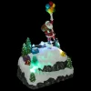 Village De Noël Lumineux|FEERIC LIGHTS Scène de vie illuminée et animée (H22 cm) Envol du Père Noël
