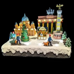 Village De Noël Lumineux|KAEMINGK Scène de vie illuminée et musicale Berlin