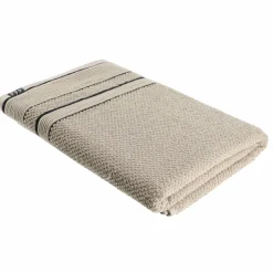 Linge De Bain|Serviette De Bain|TENDANCE Serviette de bain coton (70 x 130 cm) Black Line / noir Gris ficelle