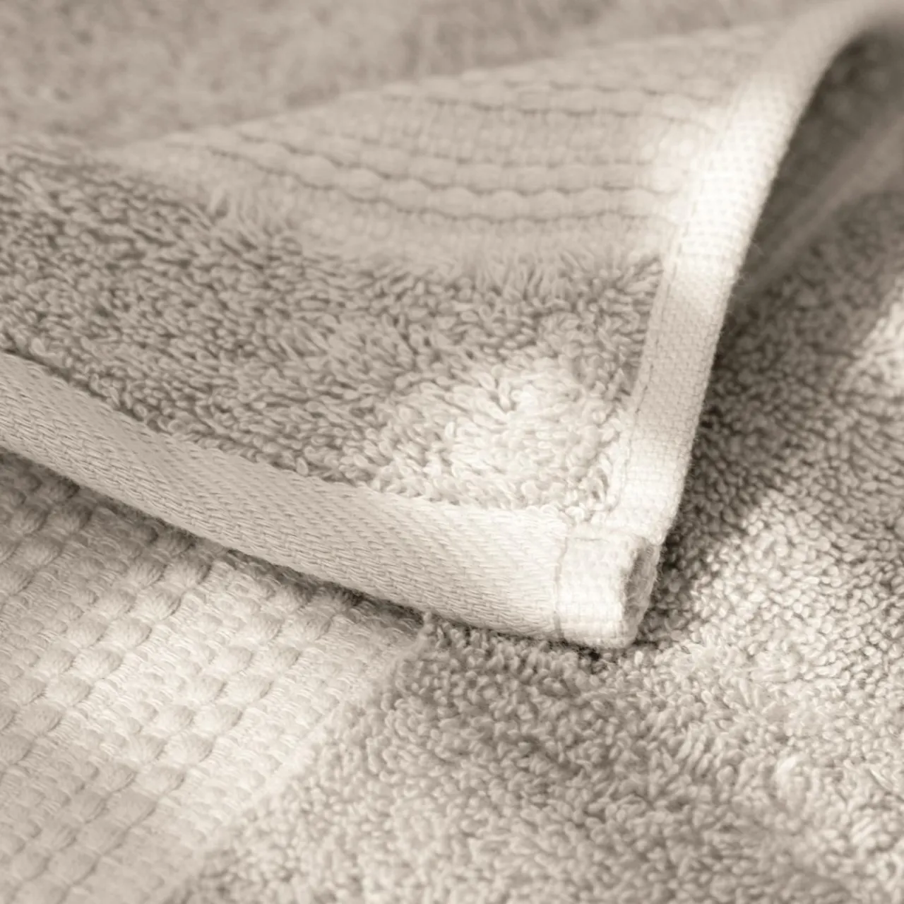 Linge De Bain|Serviette De Bain|EMINZA Serviette de bain coton bio (70 x 130 cm) Méline pampa Beige