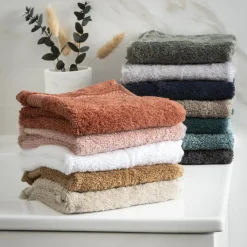 Linge De Bain|Serviette De Bain|EMINZA Serviette de bain coton bio (90 x 150 cm) Méline pampa Beige