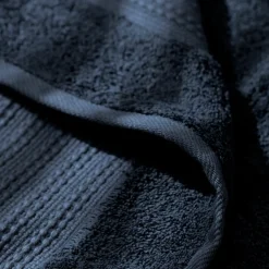 Linge De Bain|Serviette De Bain|EMINZA Serviette de bain coton bio (50 x 90 cm) Méline Bleu nuit