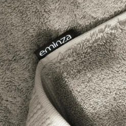Linge De Bain|Serviette De Bain|EMINZA Serviette de bain coton bio (30 x 50 cm) Méline argile Gris