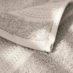 Linge De Bain|Serviette De Bain|EMINZA Serviette de bain coton bio (50 x 90 cm) Méline pampa Beige