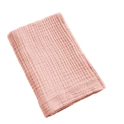 Linge De Bain|Serviette De Bain|EMINZA Serviette de bain gaze de coton (50 x 90 cm) Gaïa Rose Pêche
