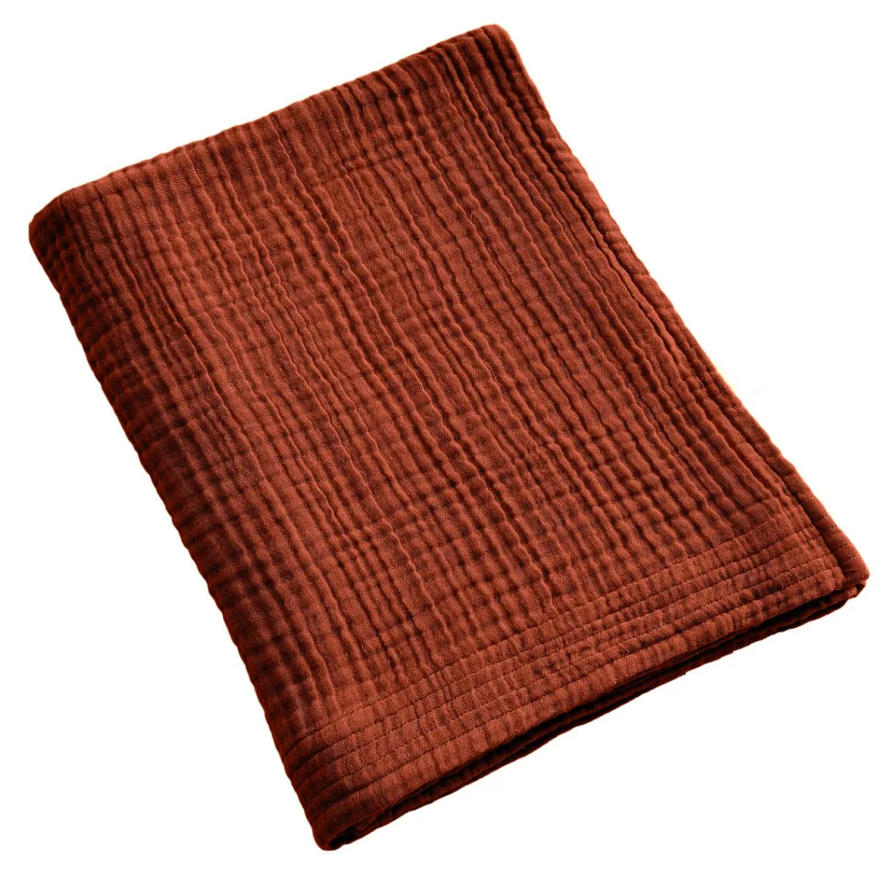 Linge De Bain|Serviette De Bain|EMINZA Serviette de bain gaze de coton (90 x 150 cm) Gaïa Terracotta