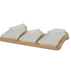 Vaisselle De Noël|KAEMINGK Set à tapas 3 assiettes (17 x 33 cm) Maisonnettes hes Blanc