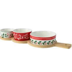 Vaisselle De Noël|KAEMINGK Set à tapas 3 bols (12 x 35 cm) Magie de Noël Multicolore