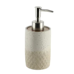 Accessoire Salle De Bain|TENDANCE Set d'accessoires salle de bain gravé Casablanca Naturel Beige