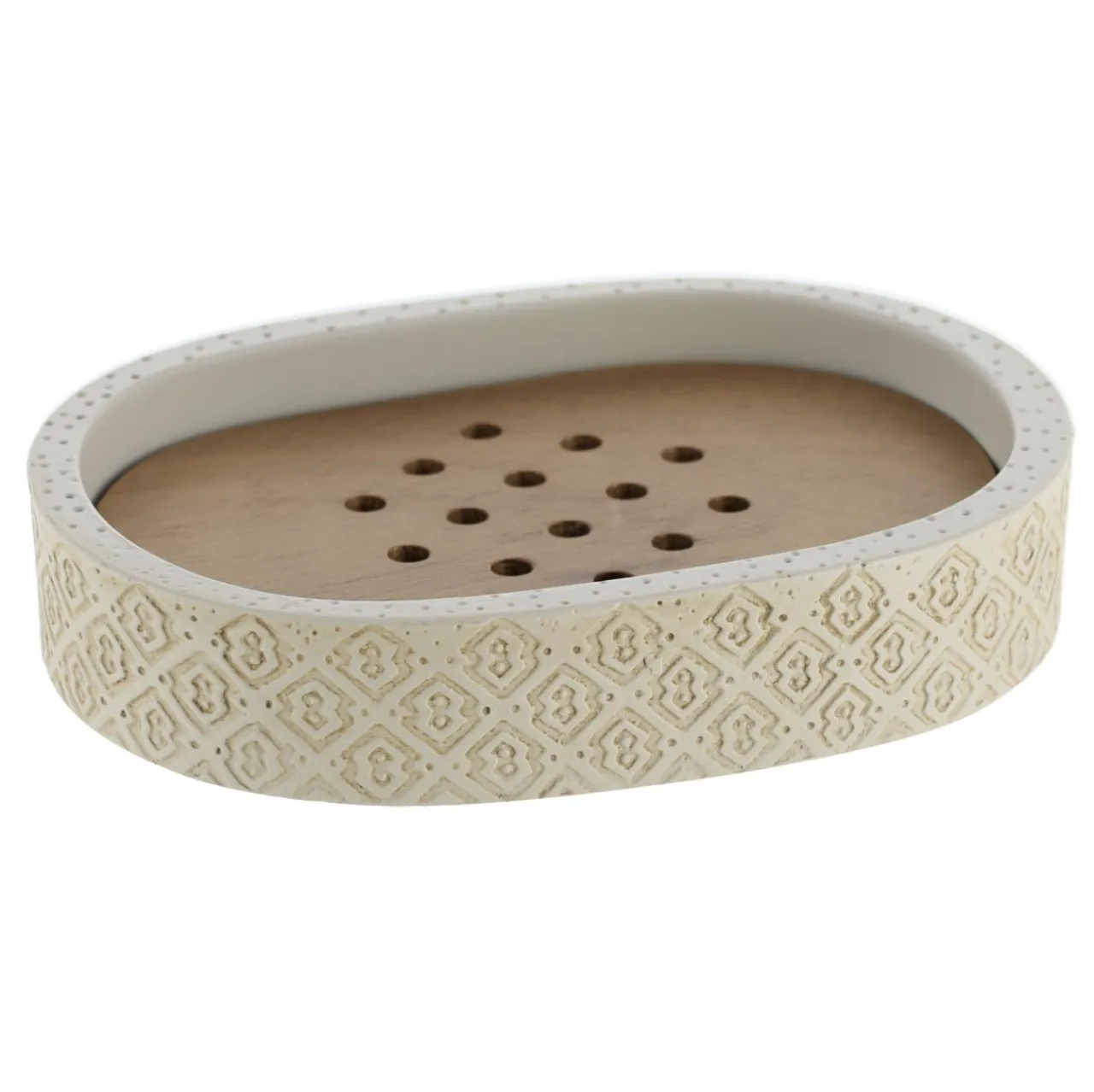 Accessoire Salle De Bain|TENDANCE Set d'accessoires salle de bain gravé Casablanca Naturel Beige