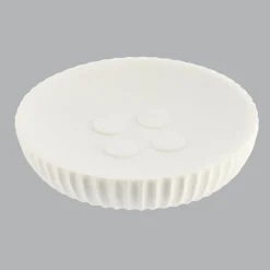 Accessoire Salle De Bain|TENDANCE Set d'accessoires salle de bain résine Strié Blanc