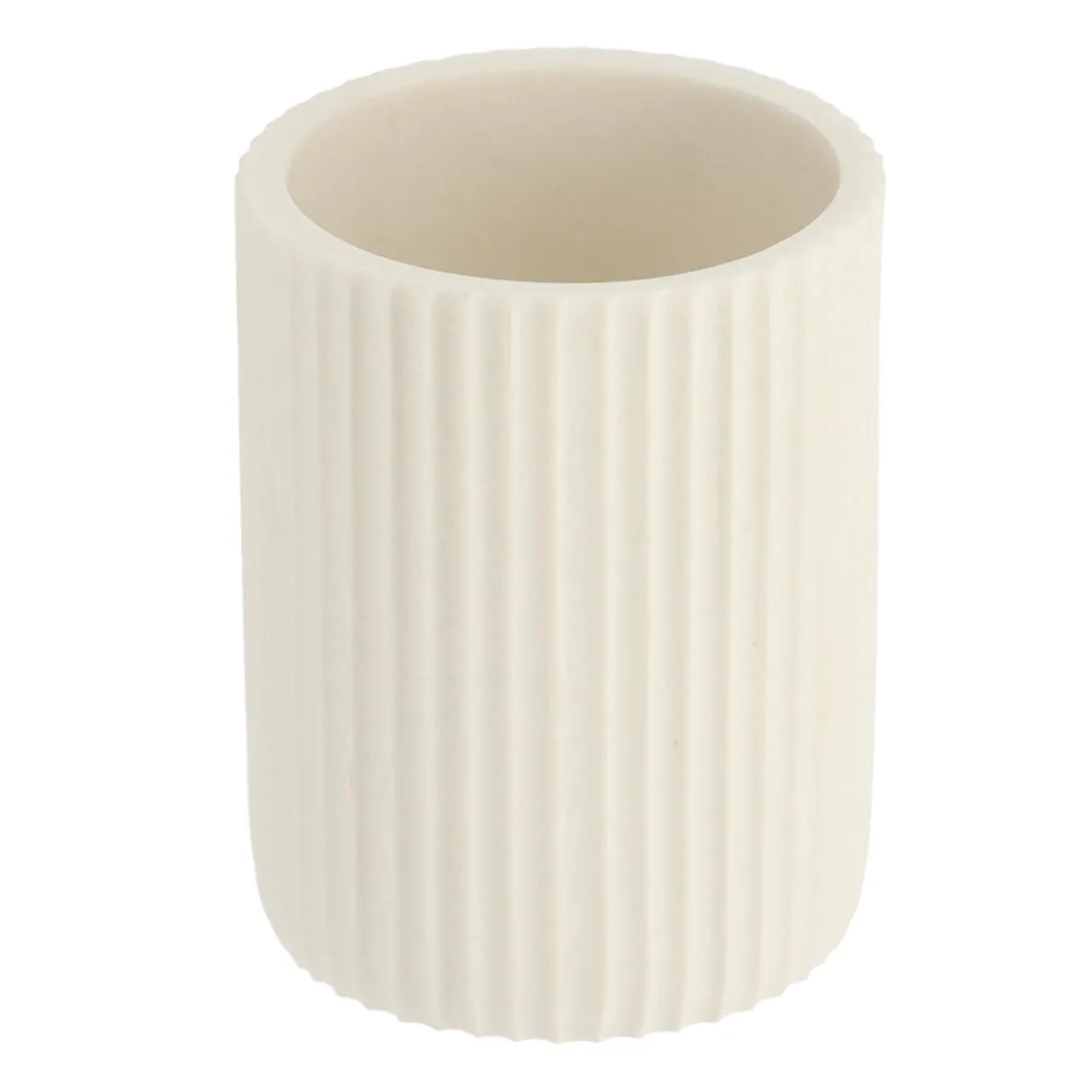 Accessoire Salle De Bain|TENDANCE Set d'accessoires salle de bain résine Strié Blanc