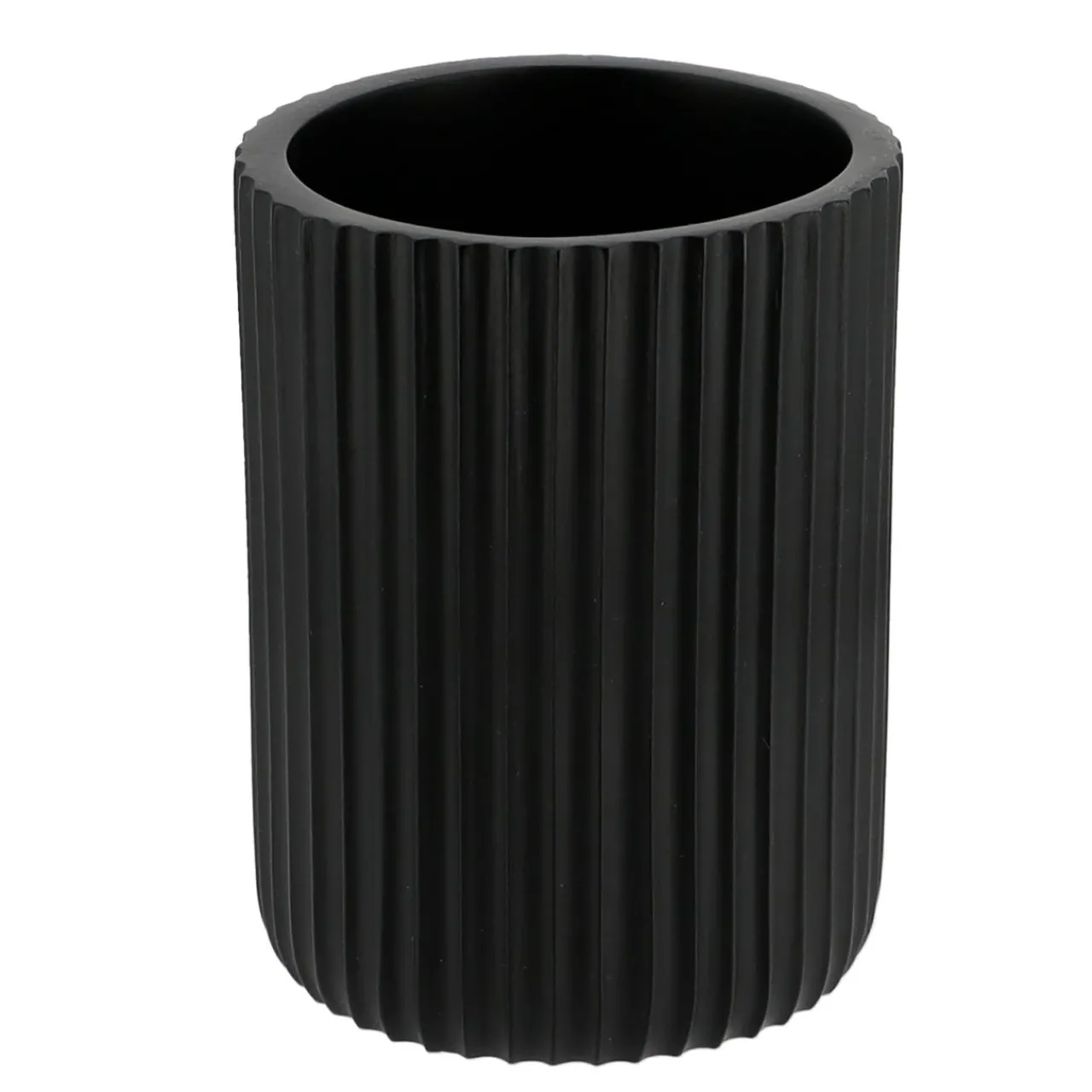 Accessoire Salle De Bain|TENDANCE Set d'accessoires salle de bain résine Strié Noir