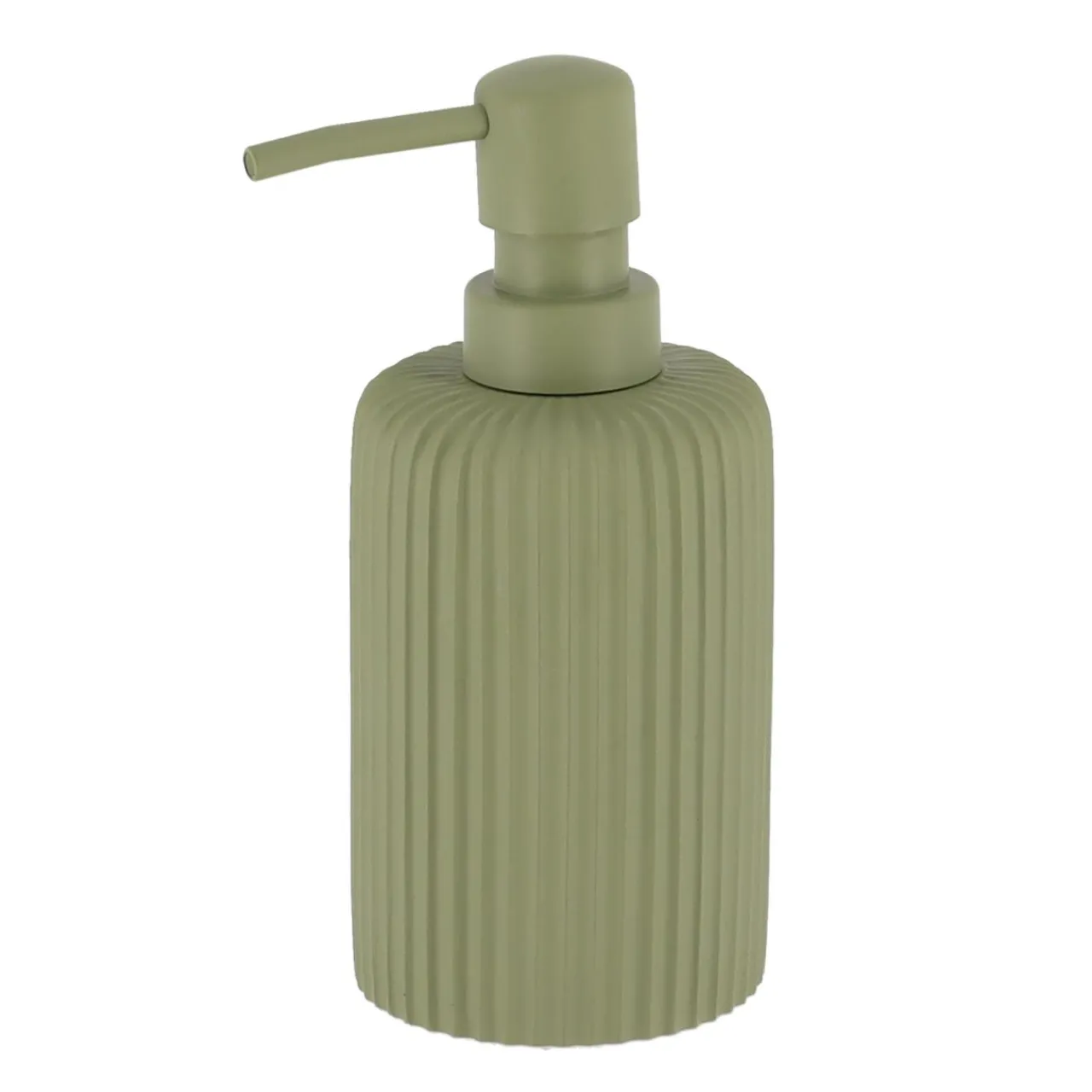 Accessoire Salle De Bain|TENDANCE Set d'accessoires salle de bain résine Strié Vert kaki