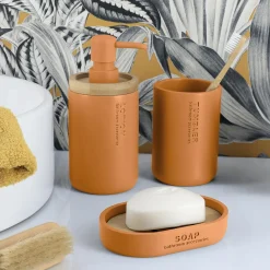 Accessoire Salle De Bain|TENDANCE Set d'accessoires salle de bain Purebamboo Jaune moutarde