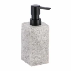 Accessoire Salle De Bain|TENDANCE Set d'accessoires salle de bain Effet Pierre Gris