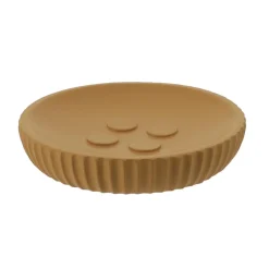 Accessoire Salle De Bain|TENDANCE Set d'accessoires salle de bain résine Strié Jaune moutarde