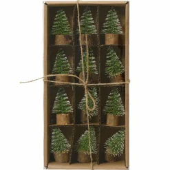 Déco De Table|KAEMINGK Set de décorations à parsemer Sapins en lot de 12 Vert