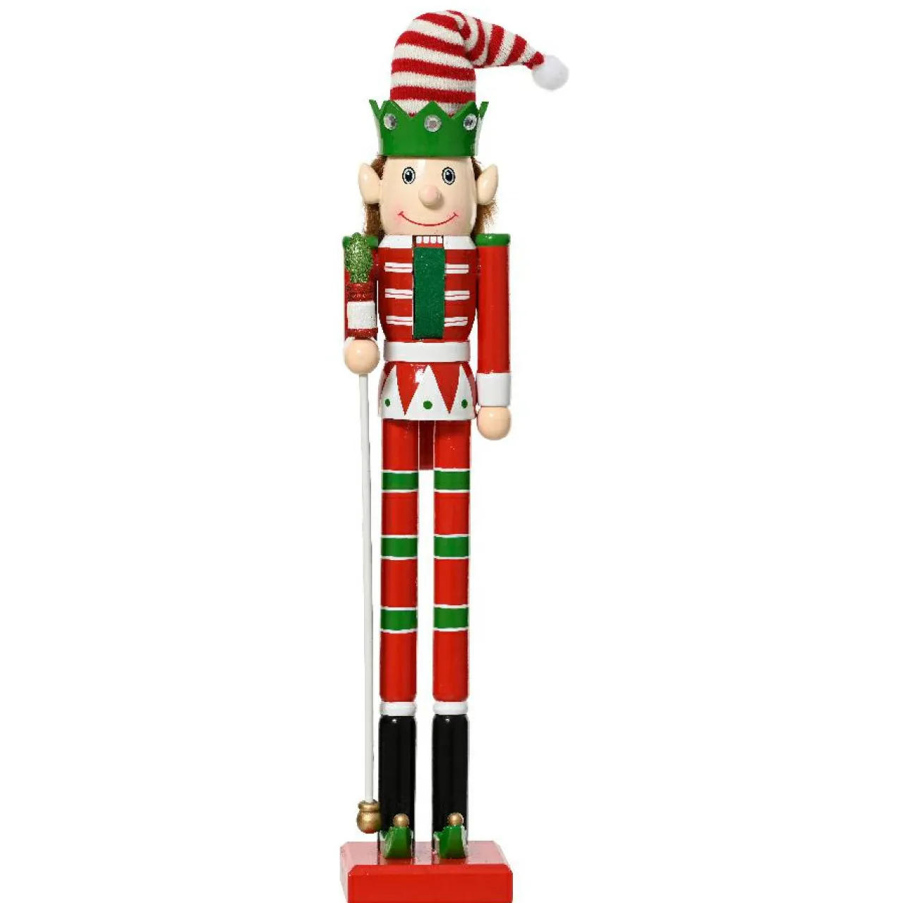 Père Noël, Animaux Et Personnage|KAEMINGK Soldat Casse-noisette en bois (H50 cm) Lutin du Père Noël et vert Rouge