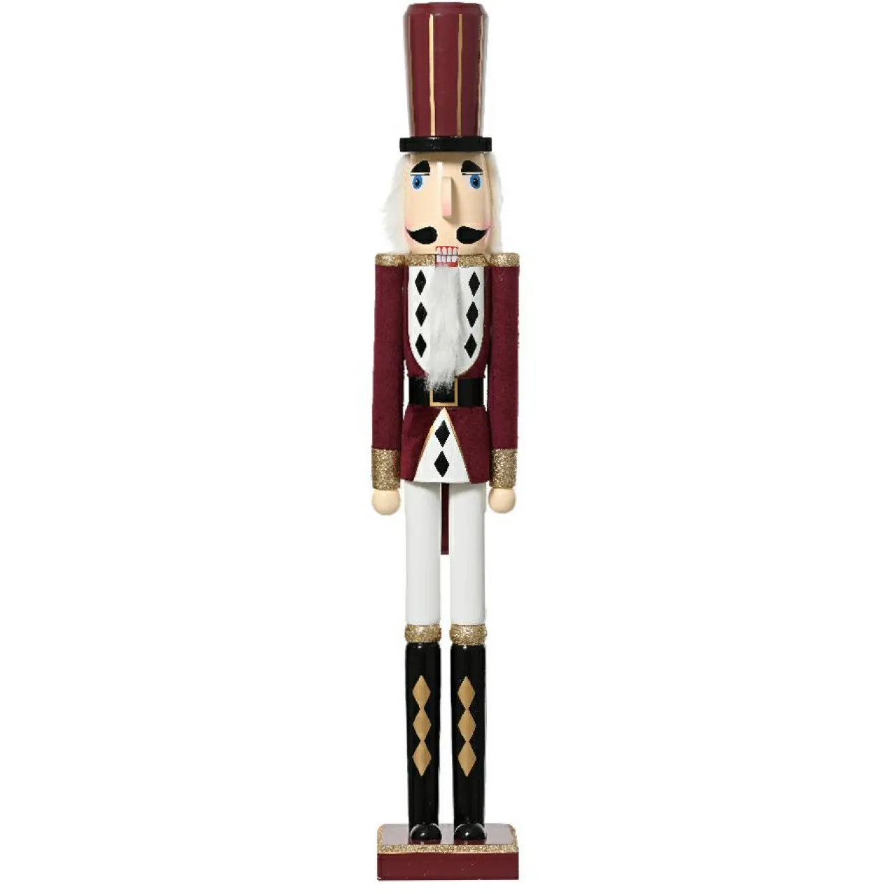 Père Noël, Animaux Et Personnage|KAEMINGK Soldat Casse-noisette en bois (H76 cm) Gustave Lie de vin Bordeaux