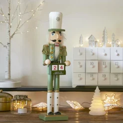 Père Noël, Animaux Et Personnage|KAEMINGK Soldat Casse-noisette en bois (H38 cm) Henri et Calendrier Vert