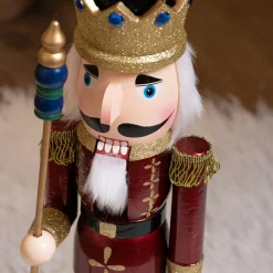 Père Noël, Animaux Et Personnage|KAEMINGK Soldat Casse-noisette en bois (H50 cm) Roi Louis Bordeaux