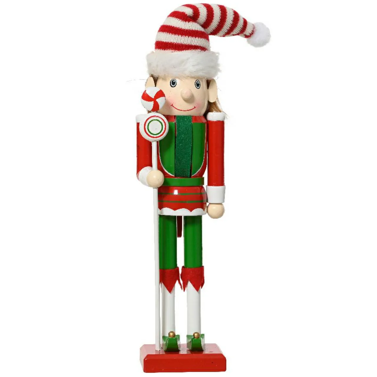 Père Noël, Animaux Et Personnage|KAEMINGK Soldat Casse-noisette en bois (H30 cm) Lutin du Père Noël et vert Rouge