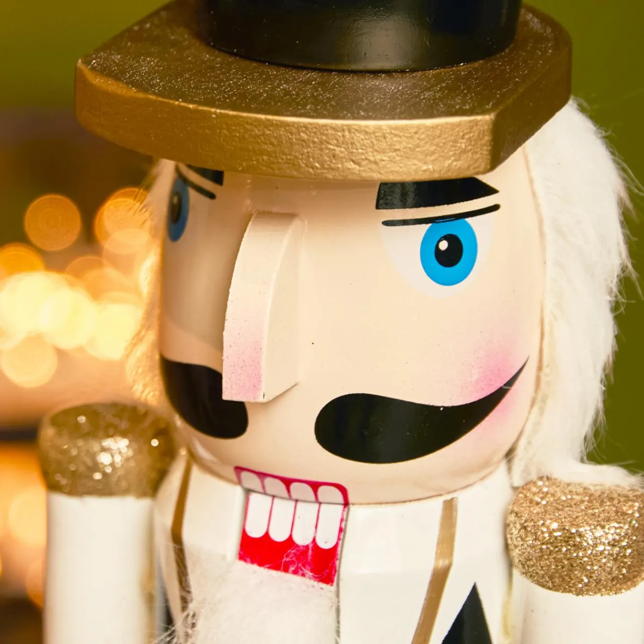 Père Noël, Animaux Et Personnage|KAEMINGK Soldat Casse-noisette en bois (H50 cm) Gaby et son tambour Impérial Blanc