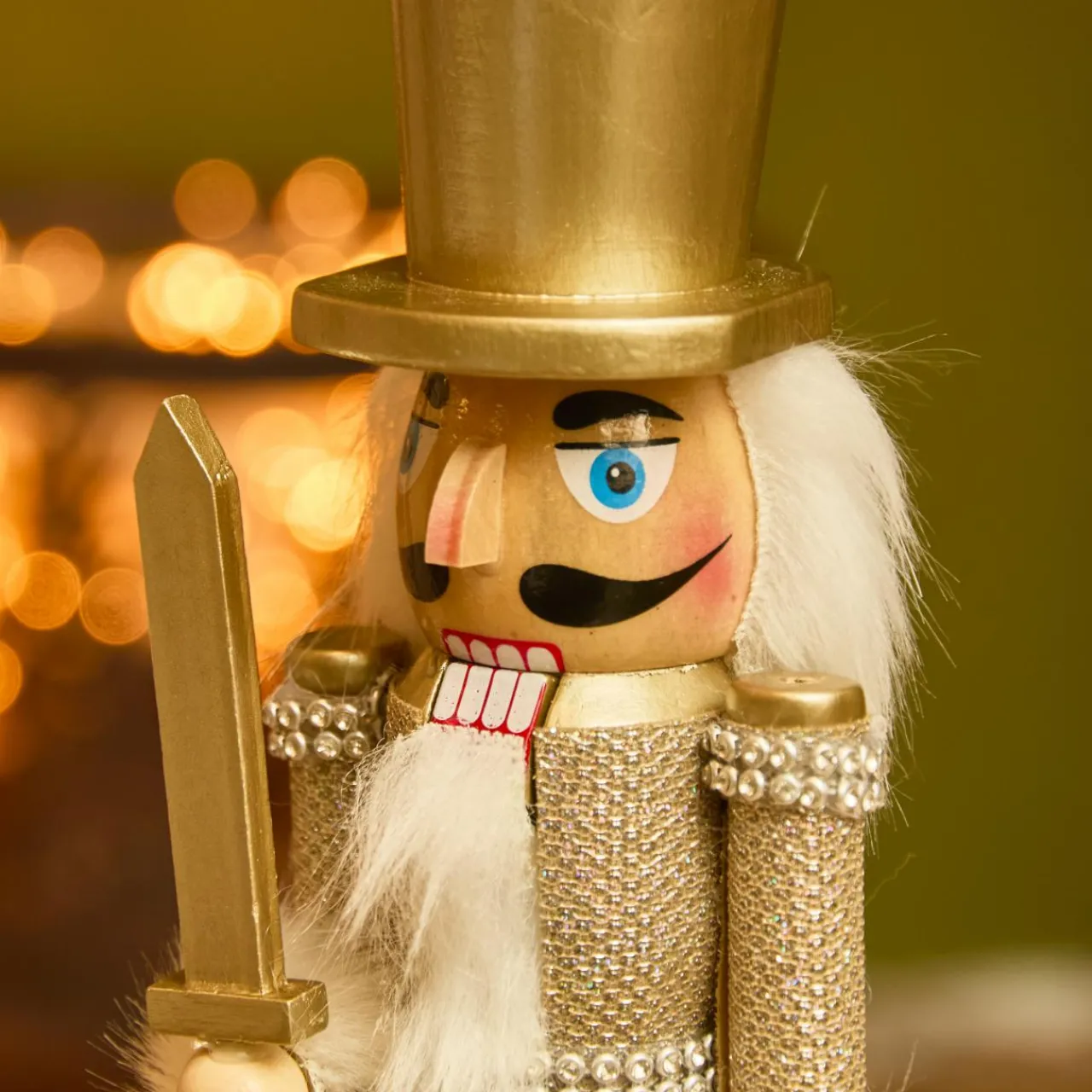 Père Noël, Animaux Et Personnage|KAEMINGK Soldat Casse-noisette en bois (H25 cm) Chevalier Champagne Or