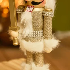 Père Noël, Animaux Et Personnage|KAEMINGK Soldat Casse-noisette en bois (H25 cm) Chevalier Champagne Or