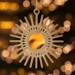 Décoration De Sapin|KAEMINGK Soleil de Noël en métal (H9 cm) Or